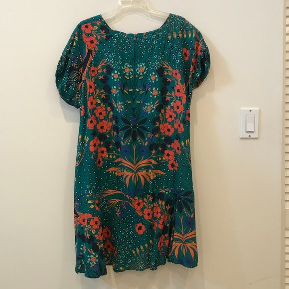 Free People Teal Floral Mini Dress - Picture 3 of 11